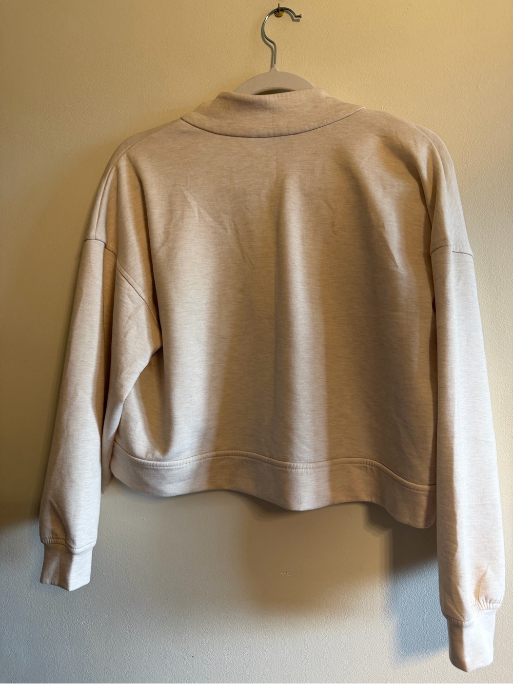 Zenana Cream Half-Zip cropped Pullover Sweatshirt women’s size M - Picture 6 of 9